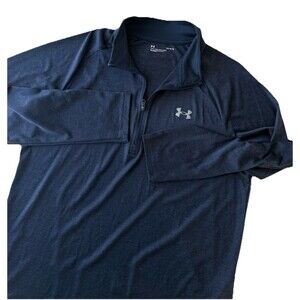 Under Armour Tech Men’s Large 1/2 Zip Long Sleeve Shirt Blue 1328495